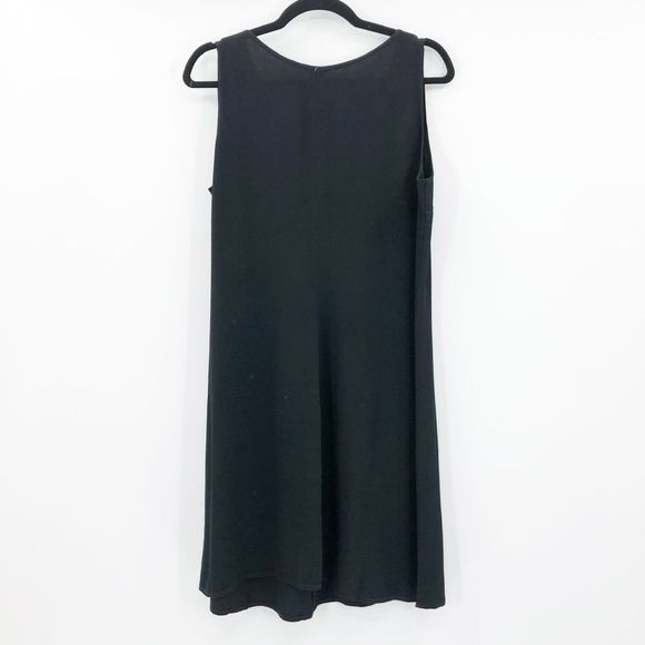 J. Crew Women's Black V Neck Sleeveless Mini Dress Size L - Picture 2 of 3